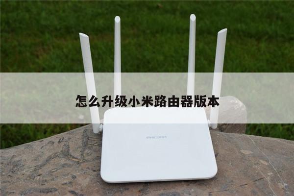 怎么升级小米路由器版本